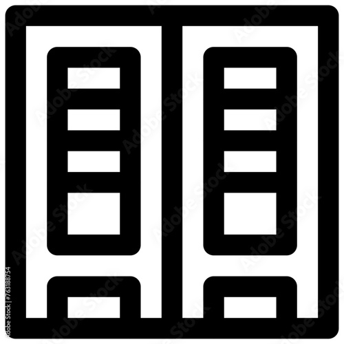 Server rack. Editable stroke vector icon.