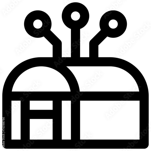 Smart agriculture. Editable stroke vector icon.