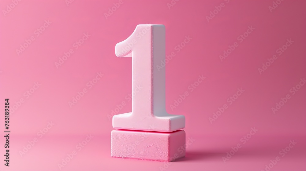 number one on a pink background. number one on a pink background.