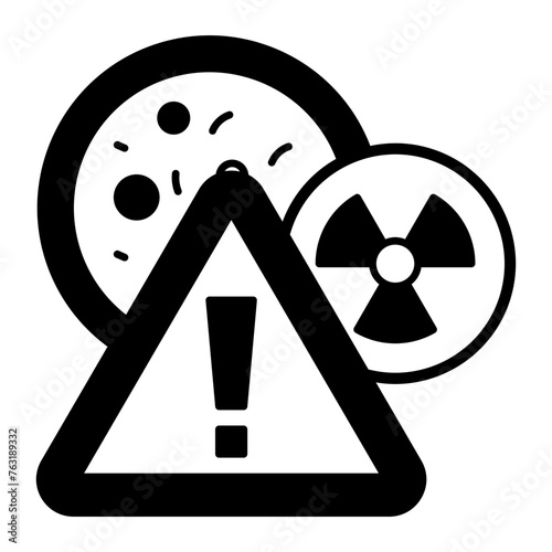 Risk Biological Activityvector outline design, Biochemistry symbol, Biological processes  Sign, bioscience and engineering stock illustration, Microbiological and Pathological Waste Concept