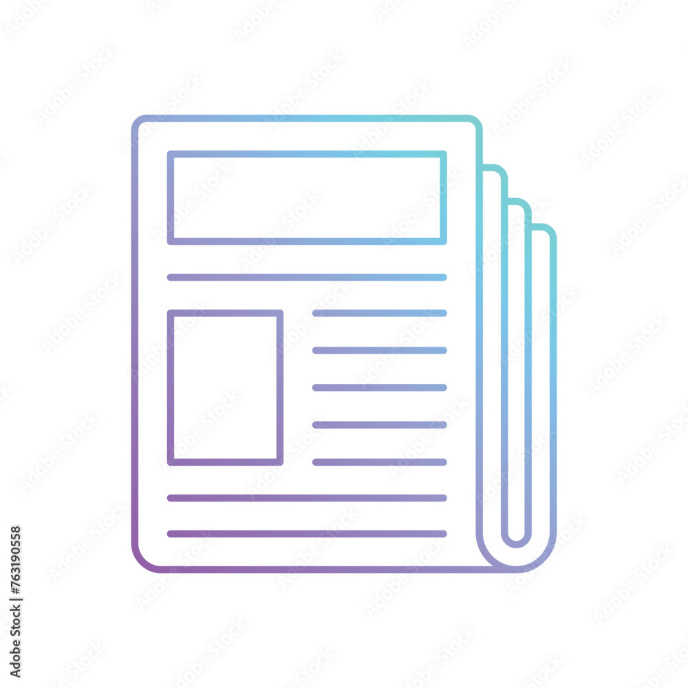 Line gradient Business News vector icon Line gradient Business News vector icon