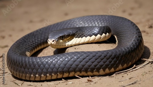 A King Cobra With Its Hood Flattened Against Its B Upscaled 10