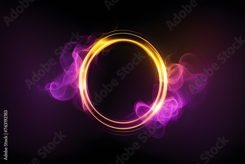 purple yellow color glowing circle
