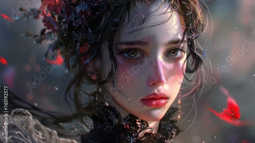 Dramatic Anime fantasy Female Game Character