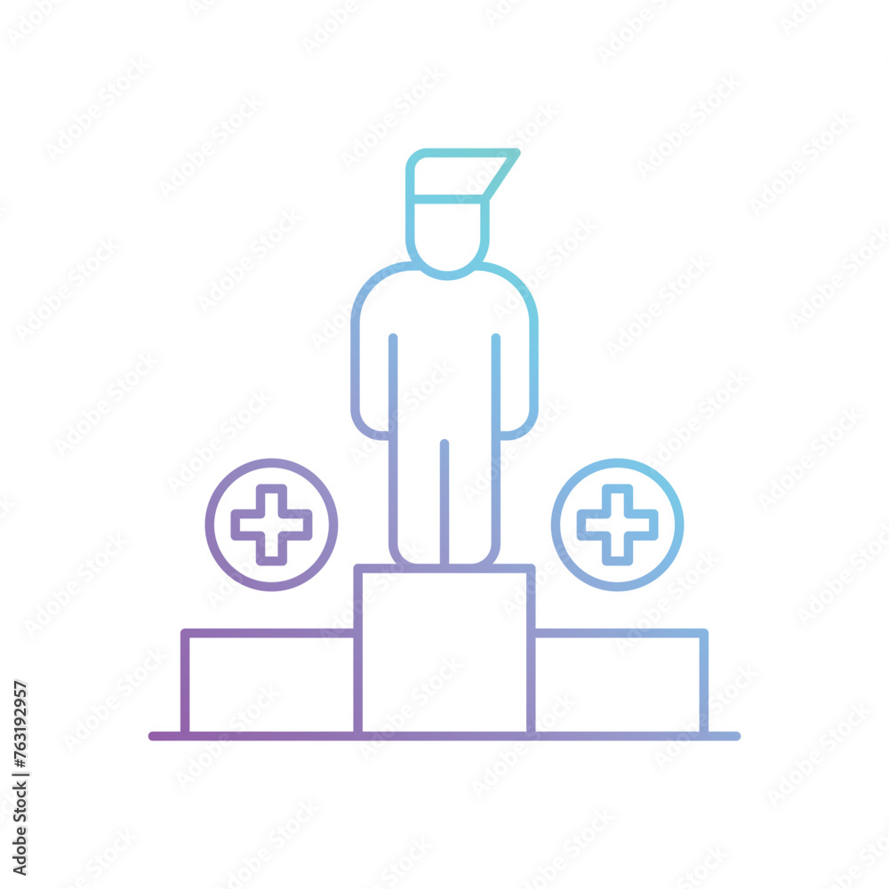 Line gradient Career Advancement vector icon Line gradient Career Advancement vector icon