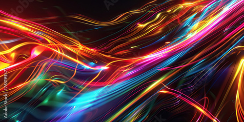 Abstract background with colorful light lines glowing Futuristic technology concept