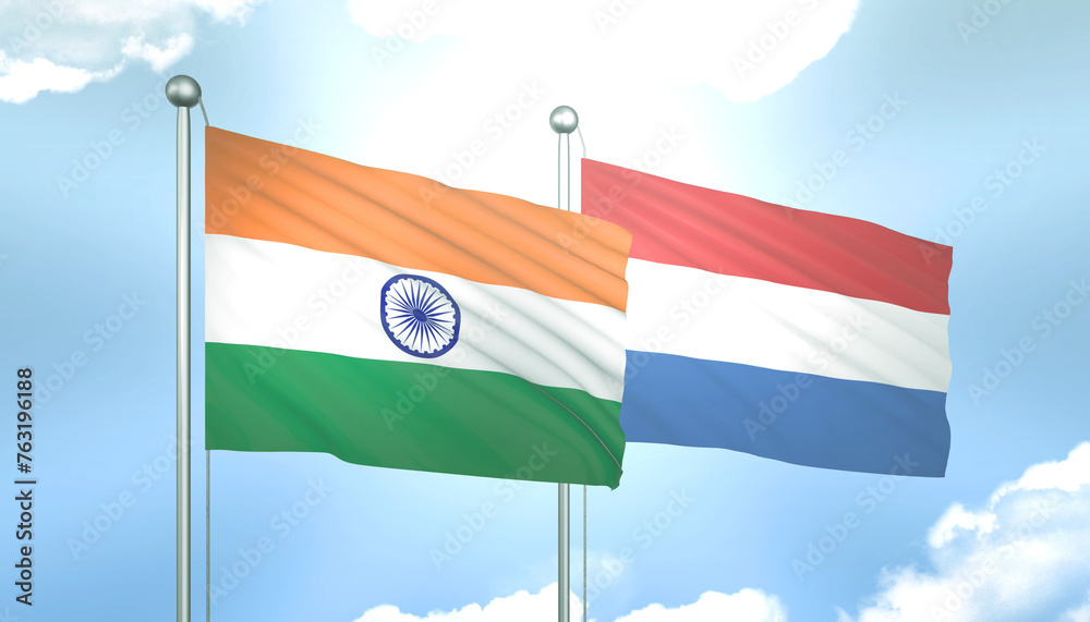 India and Netherlands Flag Together A Concept of Relations India and Netherlands Flag Together A Concept of Relations