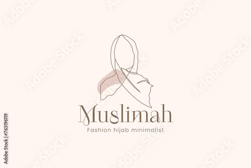 hijab logo vector icon illustration