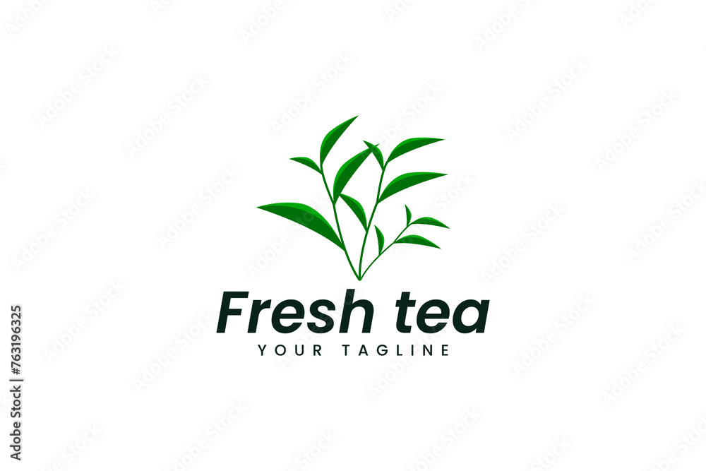 fresh tea logo vector icon illustration