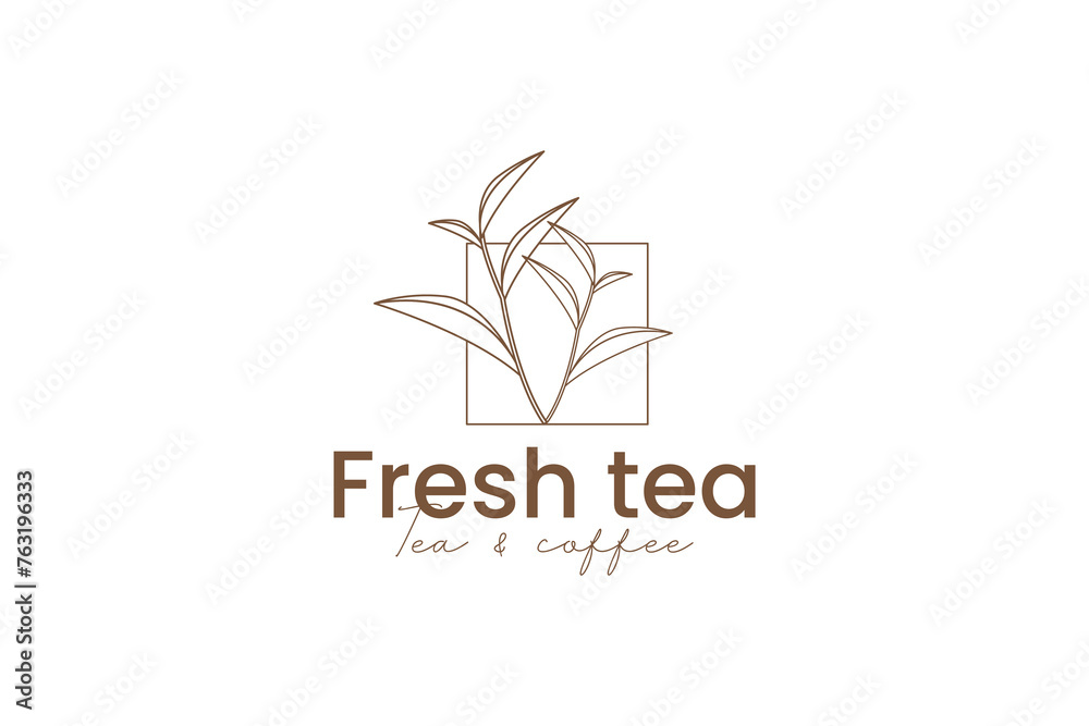 fresh tea logo vector icon illustration