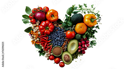 Collection of colorful vegetables and fruits on a transparent background.PNG