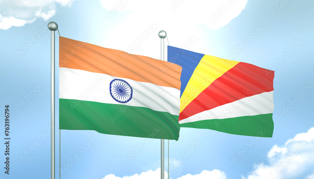 India and Seychelles Flag Together A Concept of Relations India and Seychelles Flag Together A Concept of Relations