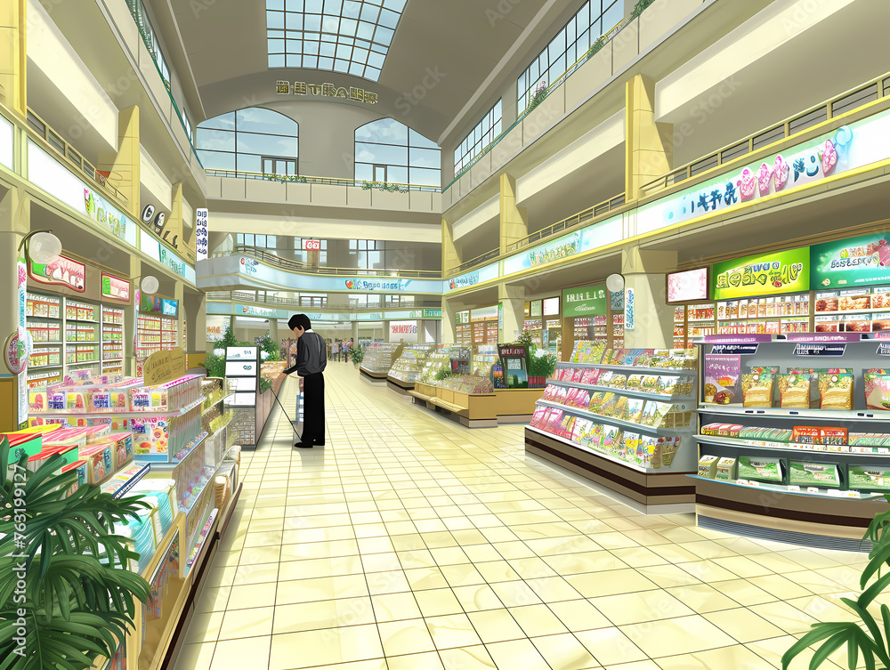 A Businessman Is Inspecting His Shop In The Mall - A Man Standing In A Store