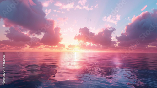 Beautiful sky with sunset over the sea