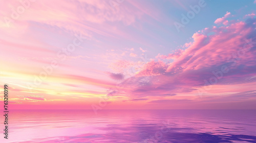 Beautiful sky with sunset over the sea