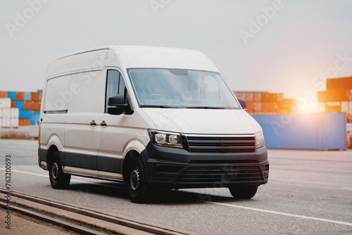 Provision Supply Stores Delivery By Cargo Van Bus In The Trade Port Directly To The Customer. © Andriy Sharpilo