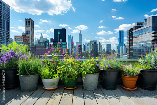 Urban rooftop garden photo