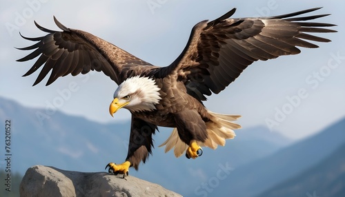 An Eagle With Its Wings Held Stiffly Soaring Grac Upscaled © Mona