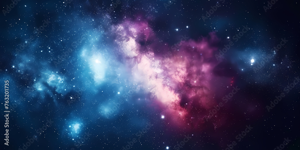 Abstract Fantasy Background Of Colorful Sky With Neon Clouds - A Colorful Clouds And Stars In Space