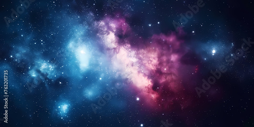 Abstract Fantasy Background Of Colorful Sky With Neon Clouds - A Colorful Clouds And Stars In Space