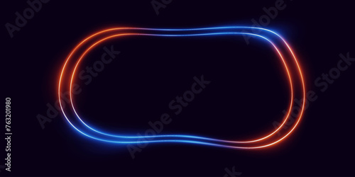 Neon frame glowing light. Line light effect. Vector EPS 10