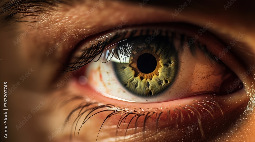Eyes of a volunteer participating in a mental health support program - obrazy, fototapety, plakaty 