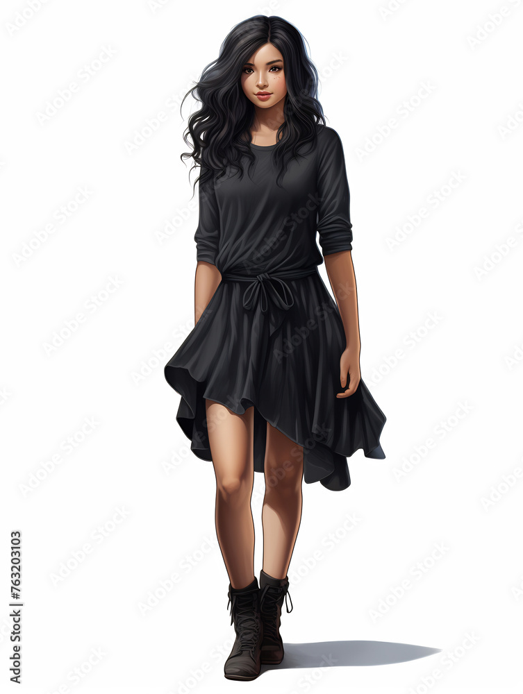 Artistic rendition of a stylish woman with flowing hair Artistic rendition of a stylish woman with flowing hair