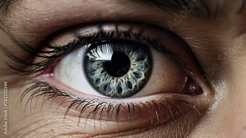 Eyes of a volunteer involved in a psychological support program photo