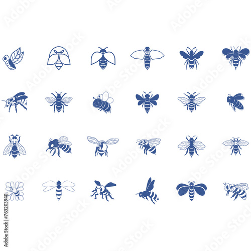Icon set animal bee logo