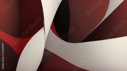 abstract stylish background of movement of red, white and black geometric waves in muted shades. seamless looping animation. ai.