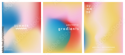 Summer aesthetic elegant pink, yellow and turquoise gradient backgrounds for premium event posters, cards, social media and wedding templates. Subtle aura backdrop. Iridescent aura pastel rainbow mesh