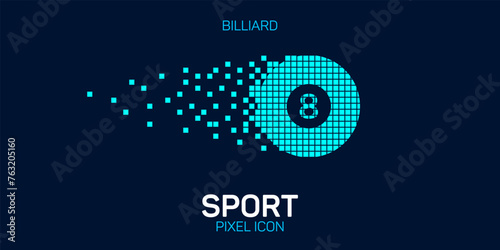 Billiards ball pixel icon