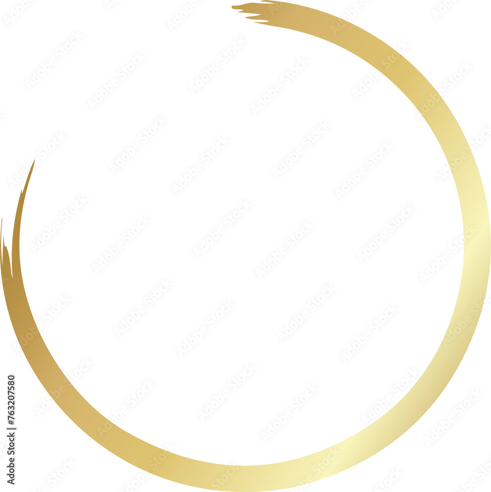 Gold circle line brush set. Element for design Gold circle line brush set. Element for design