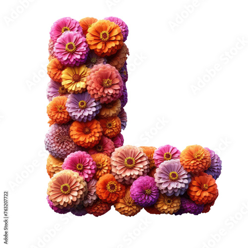 Isolated Floral Letter on a Clear PNG Canvas, Generative AI