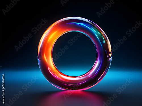 A colorful ring on a black background, amoled wallpaper, made entirely from gradients  Generated with AI photo
