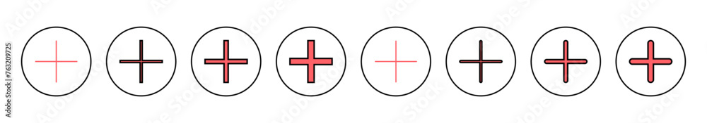 Obraz premium Plus Icon vector illustration. Add plus sign and symbol