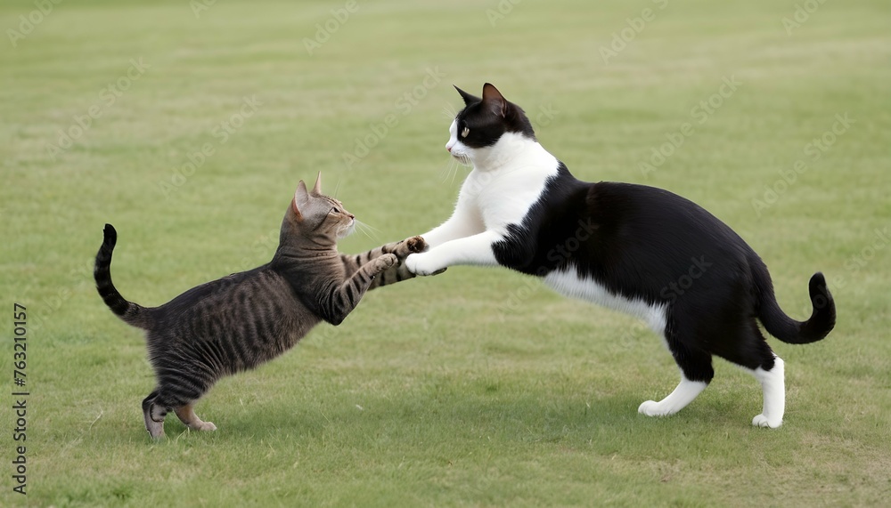 Two Cats Sharing A Playful Game Of Tag Upscaled 7
