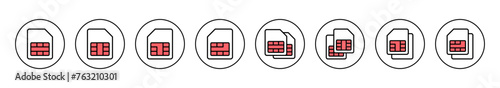Sim card icon vector illustration. dual sim card sign and symbol