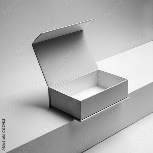 Premium minimal matt white magnet box mockup. (ID: 763210328)