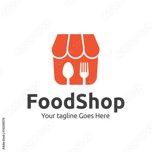 Fresh Food Shopping Logo design vector template. logo concept for shop , supermarket or supermall.