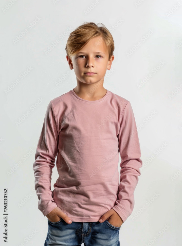 Stylish Youngster in Chic Pink: Modern Casuals for Kids Illustrated - Generative AI Stylish Youngster in Chic Pink: Modern Casuals for Kids Illustrated - Generative AI