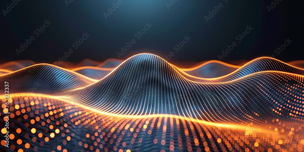 Aesthetic Minimalist Wallpaper - A Digital Landscape With Orange Dots Aesthetic Minimalist Wallpaper - A Digital Landscape With Orange Dots
