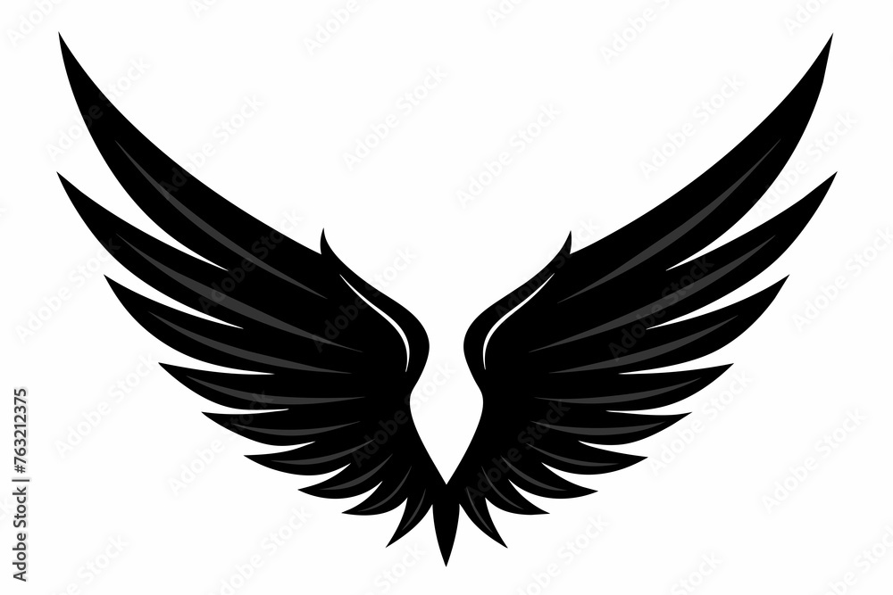 Obraz premium Wings silhouette of vector illustration 