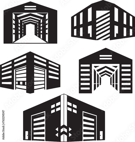  Logo for steel construction like a warehouse gate 