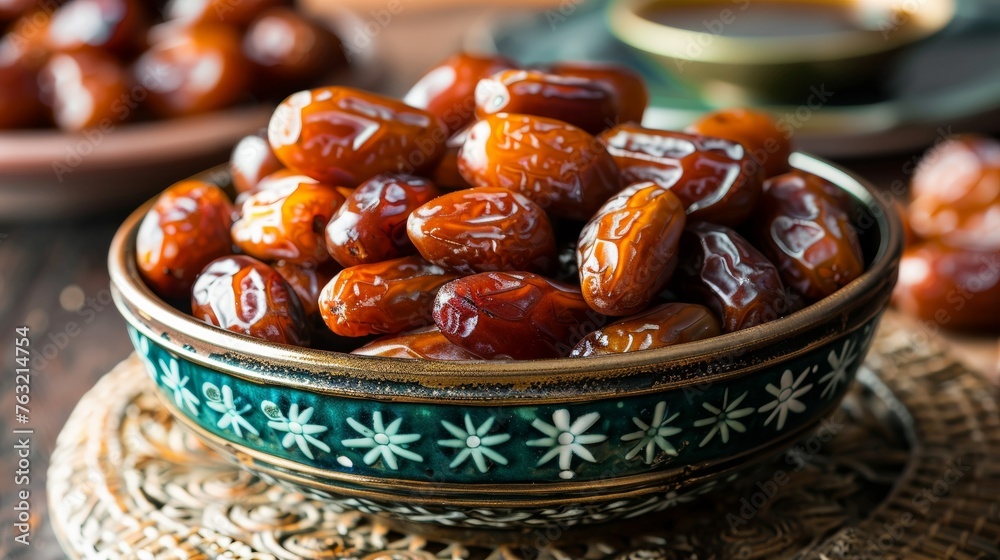 Bowl of Date Fruits Symbolizing Ramadan Bowl of Date Fruits Symbolizing Ramadan