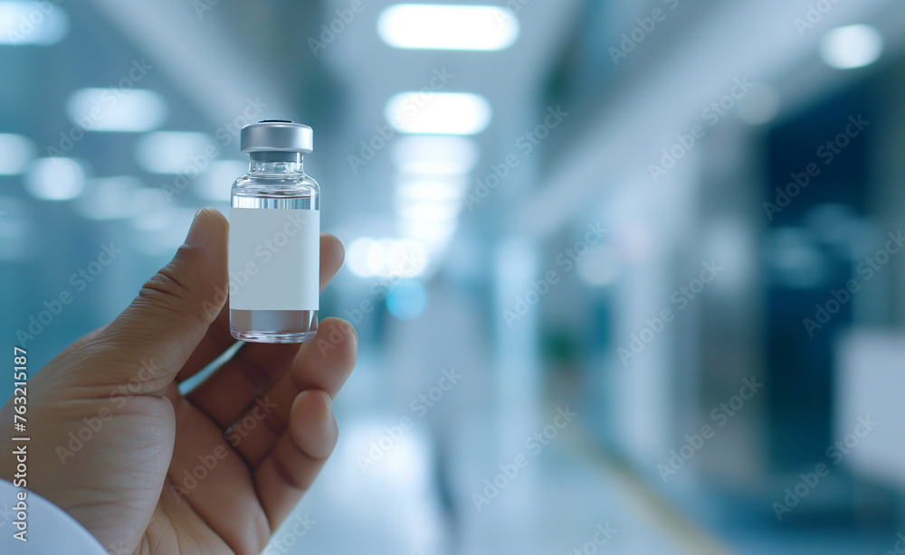 Vaccination: Doctor's Hand with Vial Mock-up Vaccination: Doctor's Hand with Vial Mock-up