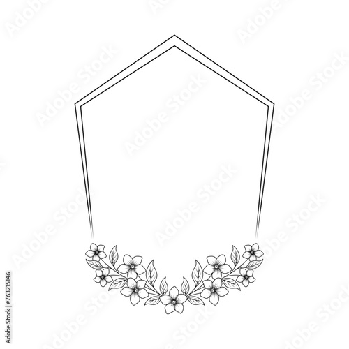 Floral frame. Wedding invitation frame vector design 