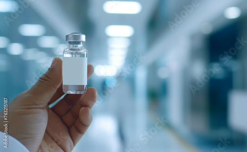 Vaccination: Doctor's Hand with Vial Mock-up