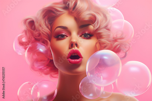 Pink Elegance with Bubbles