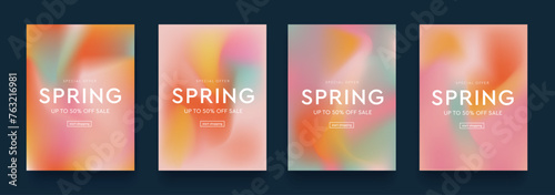 Creative Background Set Gradient for Advertising, Web, Social Media, Poster, Banner, Cover. Trendy 3d Liquid Swirl Patterns. Vector illustration